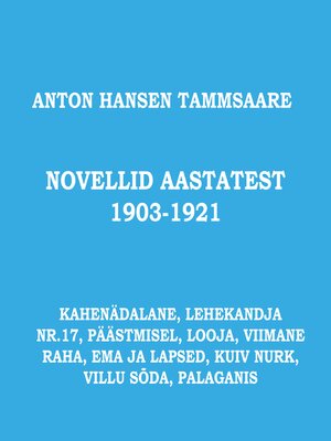 cover image of Novellid ja lühijutud aastatest 1903-1921